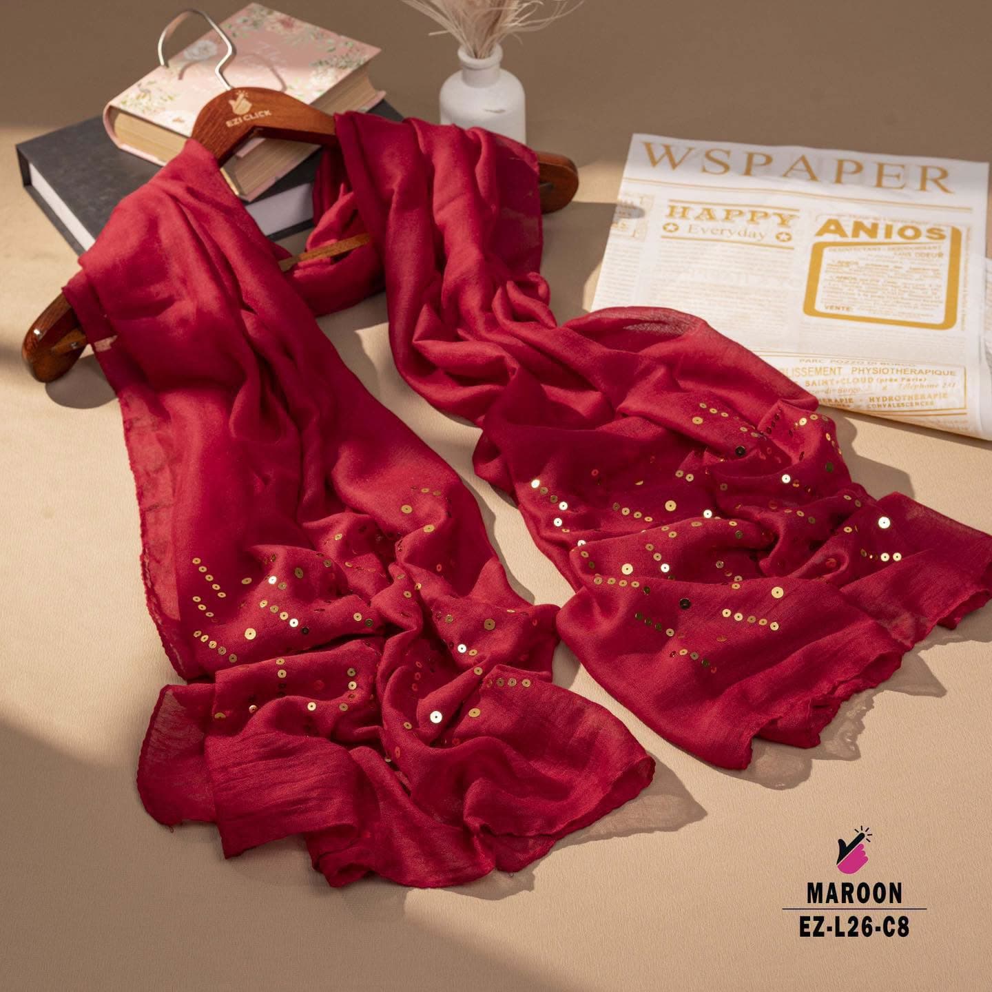 Both Side Sequins Work HIJAB