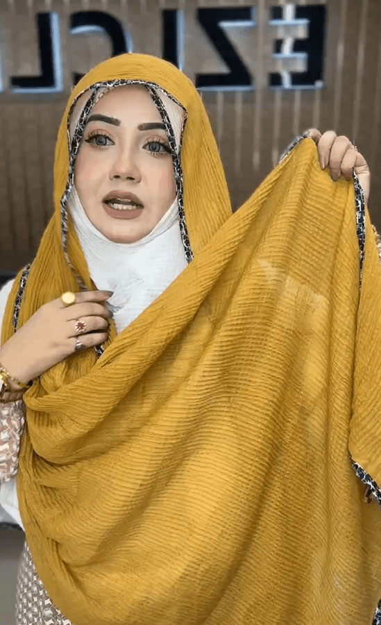Wooden Tassel Hijab With Branded Border 🧕